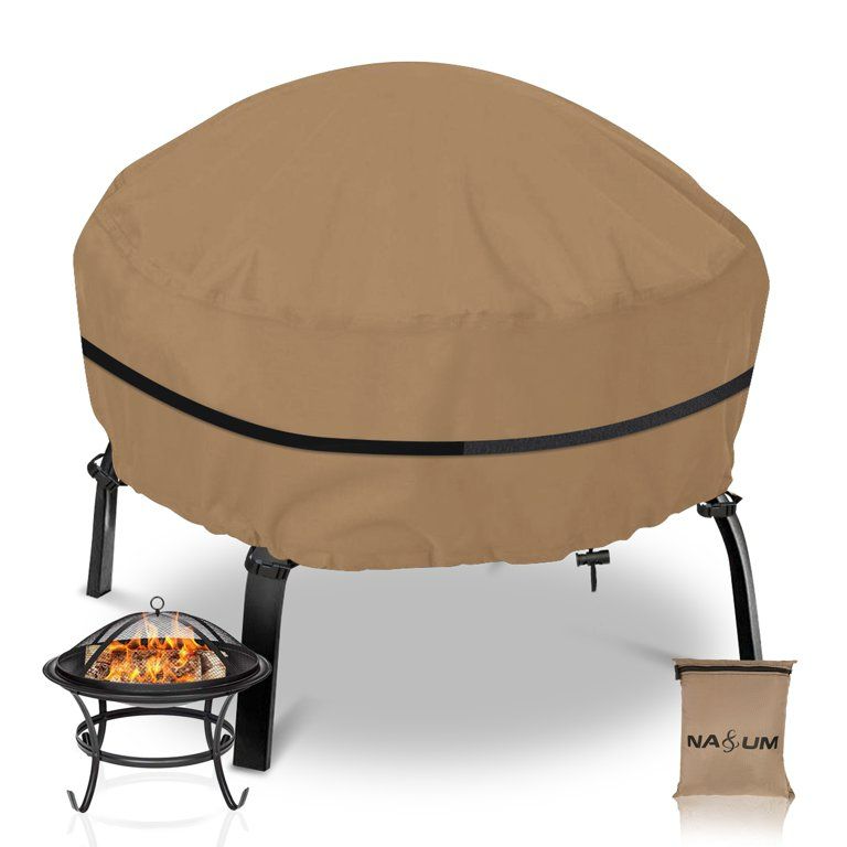 Photo 1 of NASUM Fire Pit Cover Round 38x38 inch Waterproof 420D Heavy Duty Round Patio Fire Bowl Cover Firepit Cover with Thick PU Coating
