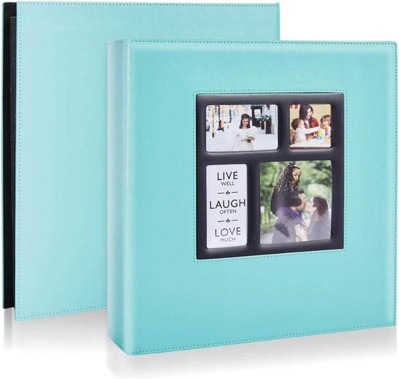 Photo 1 of Artmag Photo Picutre Album 4x6 500 Photos, Extra Large Capacity Leather Cover Wedding Family Photo Albums Holds 500 Horizontal and Vertical 4x6 Photos with Black Pages (Teal)
