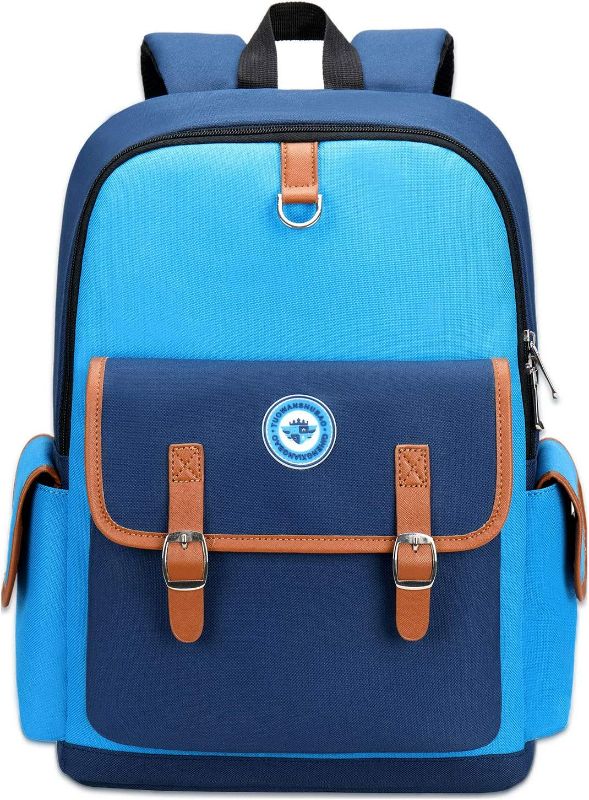 Photo 1 of weiatas Kids Backpack Children Bookbag Preschool Kindergarten Elementary School Bag for Girls Boys (Blue-blue, Large)
