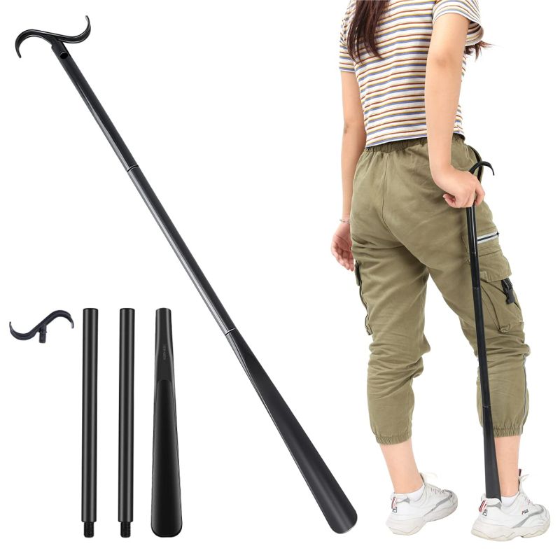 Photo 1 of 33" Long Dressing Stick with Shoe Horn with Sock Removal Tool, Adjustable Extended Dressing Aids for Shoes, Socks, Shirts and Pants