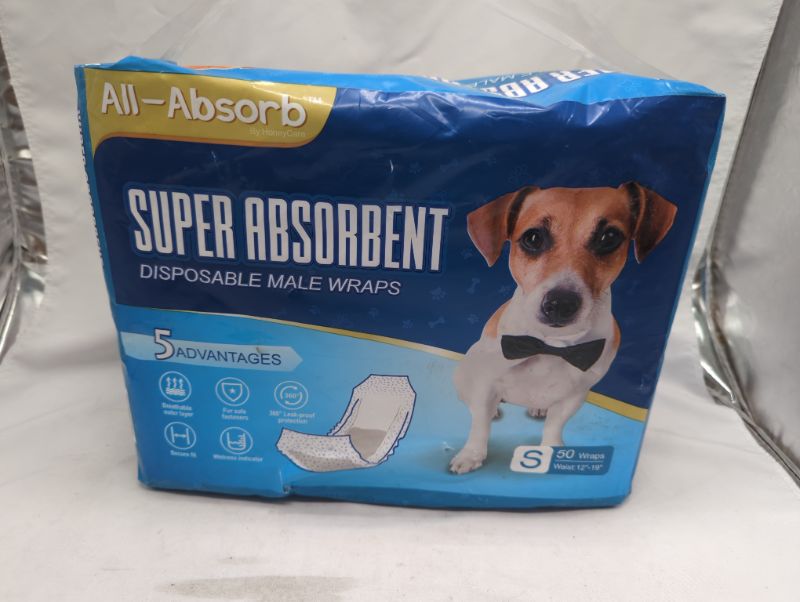 Photo 2 of All-Absorb Disposable Male Dog Wraps, 50 Count, Small