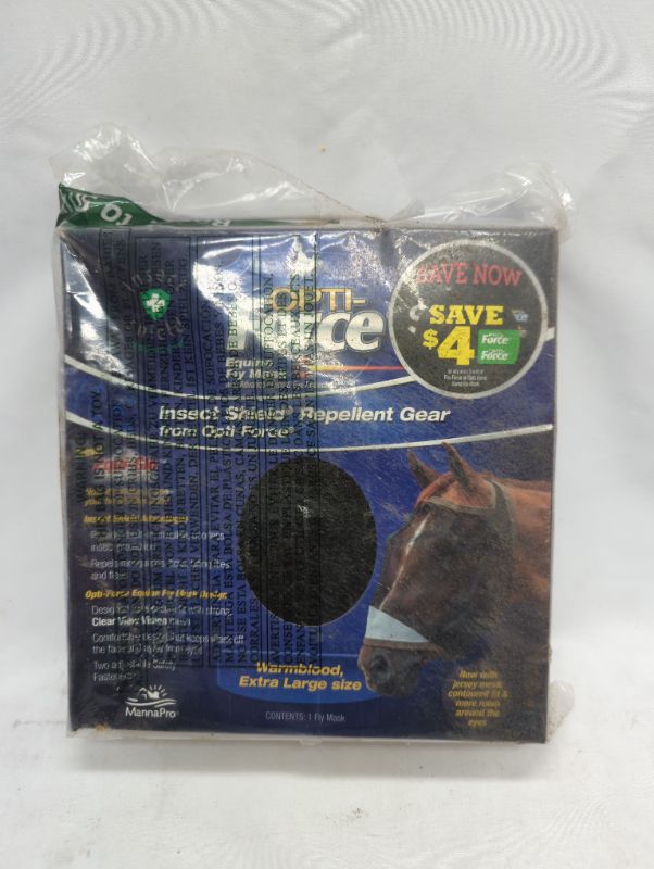 Photo 2 of Opti-Force-Force Equine Fly Mask-Horse Fly Mask with UV Protection and Insect Repellent, Adjustable Fit for Comfort - Without Ears Standard
