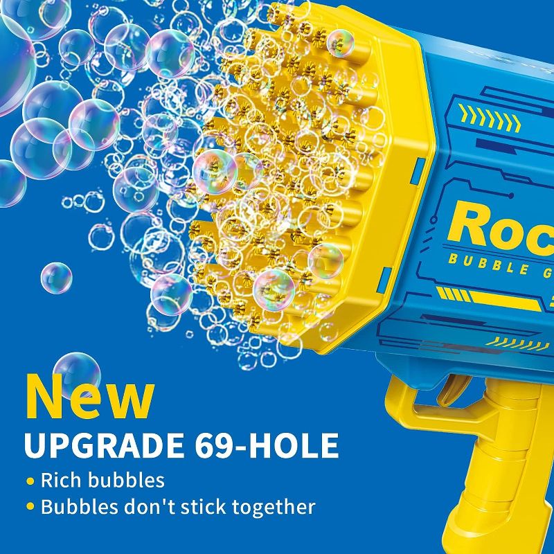 Photo 1 of 69 HOLES ROCKET BUBBLE GUN (Blue)