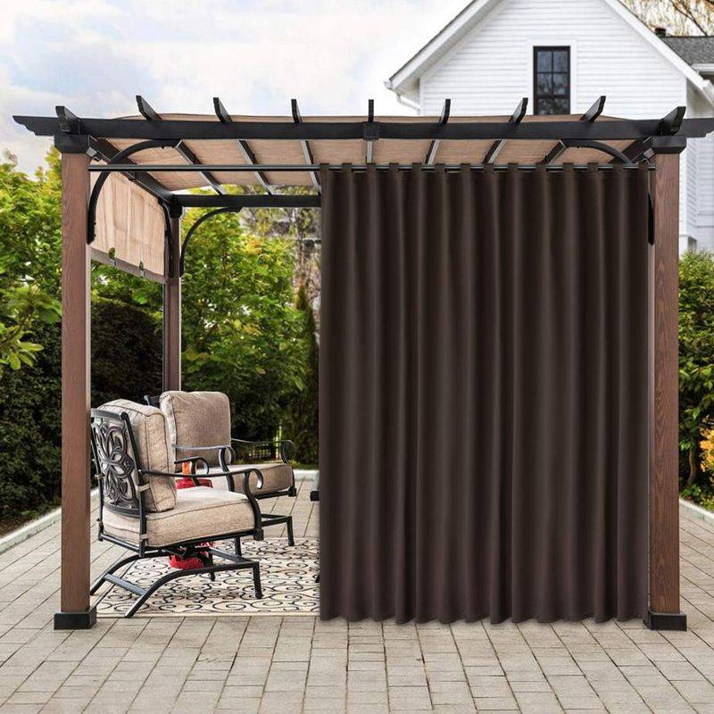 Photo 2 of **STOCK PHOTO REFERENCE ONLY** SHEEROOM INDOOR/OUTDOOR STICKY TAP TOP BLACKOUT CURTAINS 52X84 IN BROWN 2 PANELS