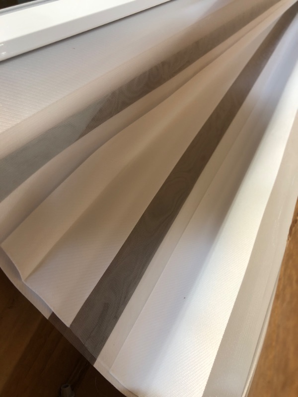 Photo 3 of 34 x 72 Inch White Blackout Window Shades Cordless Window Blinds with Spring Lifting System for Home & Office Basic White 34"(W)x72"(H)