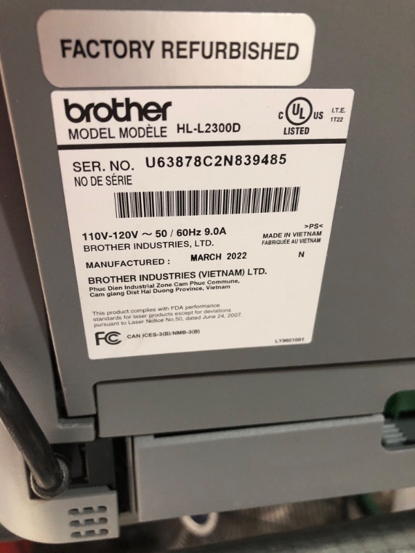 Photo 4 of DAMAGED - Brother HL-L2320D Monochrome Laser Printer