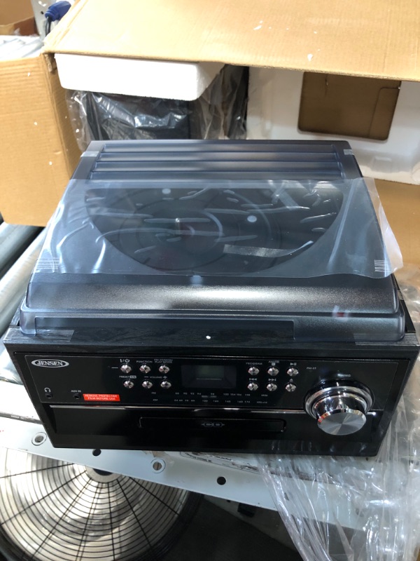 Photo 2 of JENSEN JTA-475B 3-Speed Stereo Turntable with CD System, Cassette, and AM/FM Stereo Radio Black