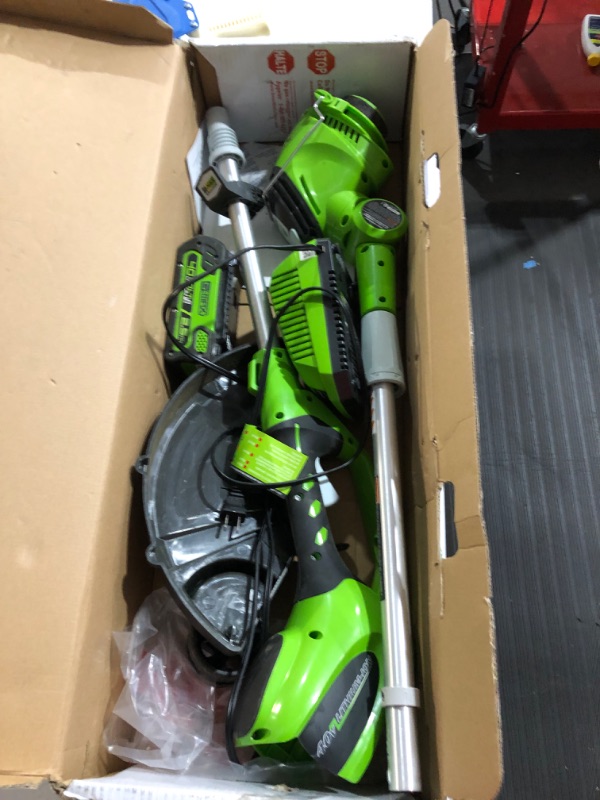 Photo 5 of **FOR PARTS OR REPAIR** item used * see images *
Greenworks 21302 40V GMAX Lithium-Ion 13 in. Straight Shaft String Trimmer