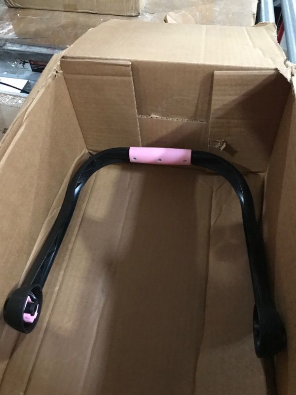 Photo 3 of **broken handle**see images**
Bayer Design Baby Doll Deluxe Car Seat with Canopy- Polka dots , Pink