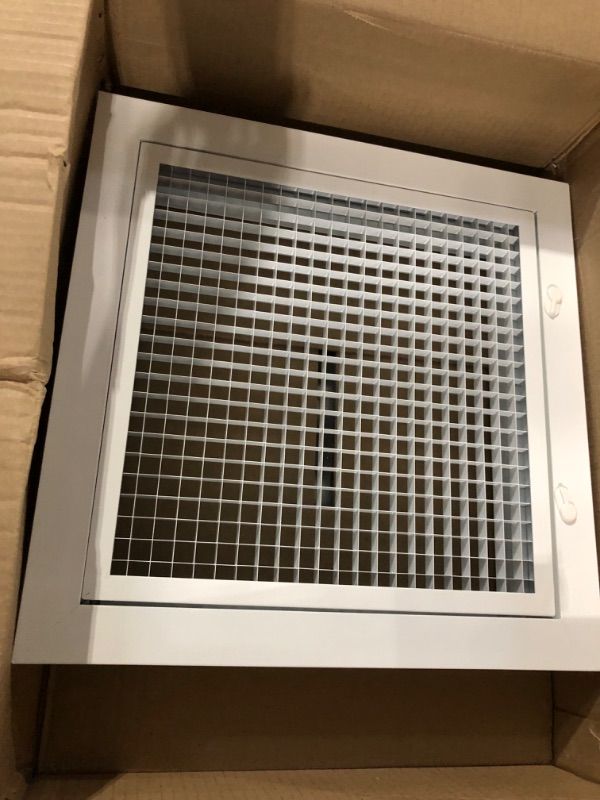 Photo 2 of 10" x 10" Cube Core Eggcrate Return Air Grille - Aluminum Rust Proof - HVAC Vent Duct Cover - White [Outer Dimensions: 11.75 X 11.75]