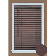 Photo 1 of Window Blinds, 2" Slats Vinyl Mini Blind, Premium Embossed Woodgrain, Anti-UV Window Treatment, 31" Width x 64" Length