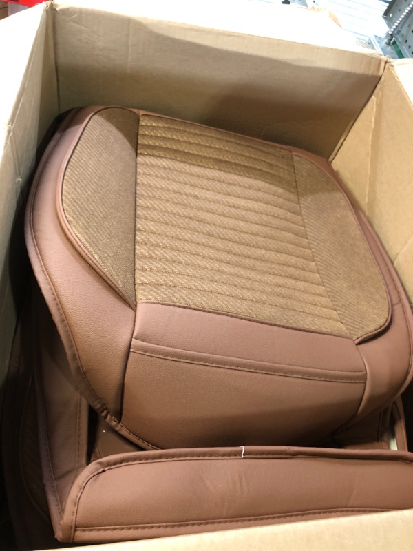 Photo 2 of OASIS AUTO Car Seat Covers Accessories Full Set Premium Nappa Leather Cushion Protector Universal Fit for Most Cars SUV Pick-up Truck, Automotive Vehicle Auto Interior Décor (OS-008 Brown) FULL SET BROWN