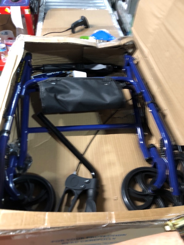 Photo 2 of Drive Medical 10257BL-1 4-Wheel Rollator Walker With Seat & Removable Back Support, Blue