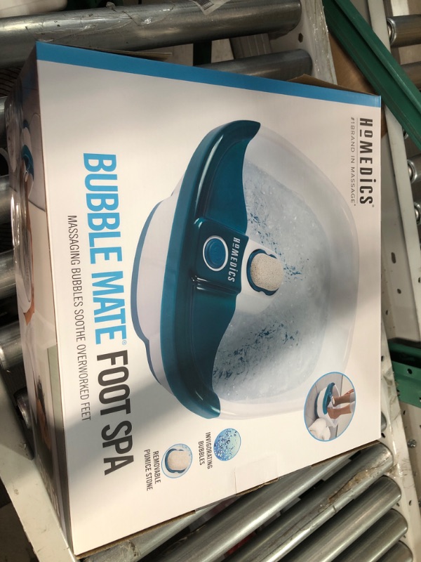 Photo 2 of HoMedics Bubble Mate Foot Spa, Toe Touch Controlled Foot Bath with Invigorating Bubbles and Splash Proof, Raised Massage nodes and Removable Pumice Stone