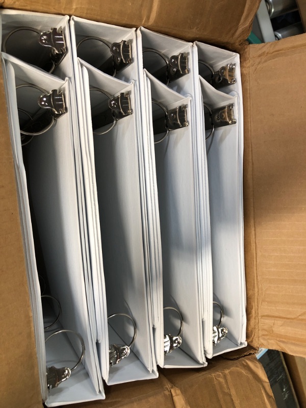 Photo 1 of Samsill Economy 1.5 Inch 3 Ring Binder, Made in The USA, Round Ring Binder, Customizable Clear View Cover, White, 12 Pack (MP128557) 1.5-Inch White 12-Pack
