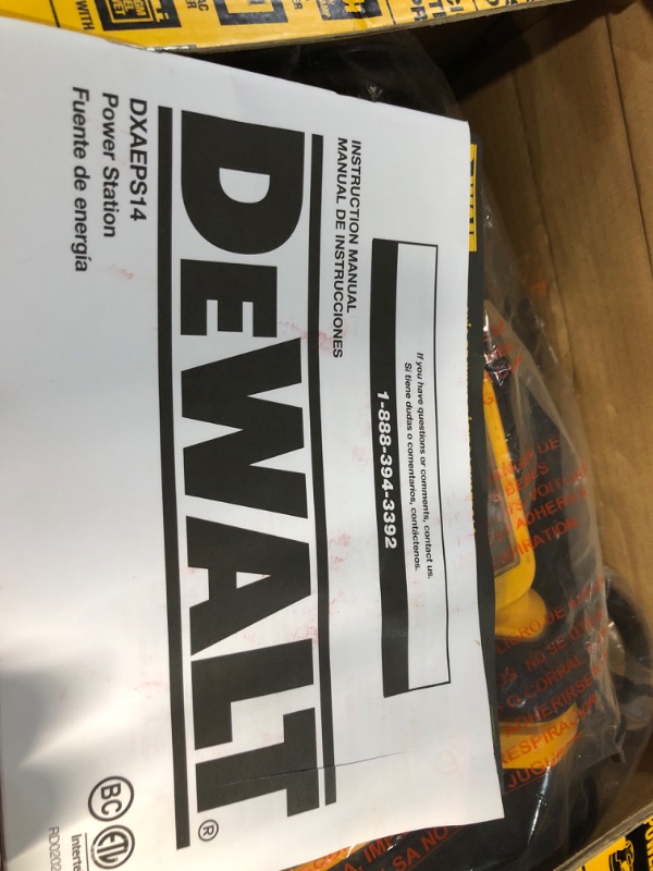 Photo 3 of 
DEWALT DXAEPS14 1600 Peak Battery Amp 12V Automotive Jump Starter/Power Station with 500 Watt AC Power Inverter, 120 PSI Digital Compressor, and USB Power