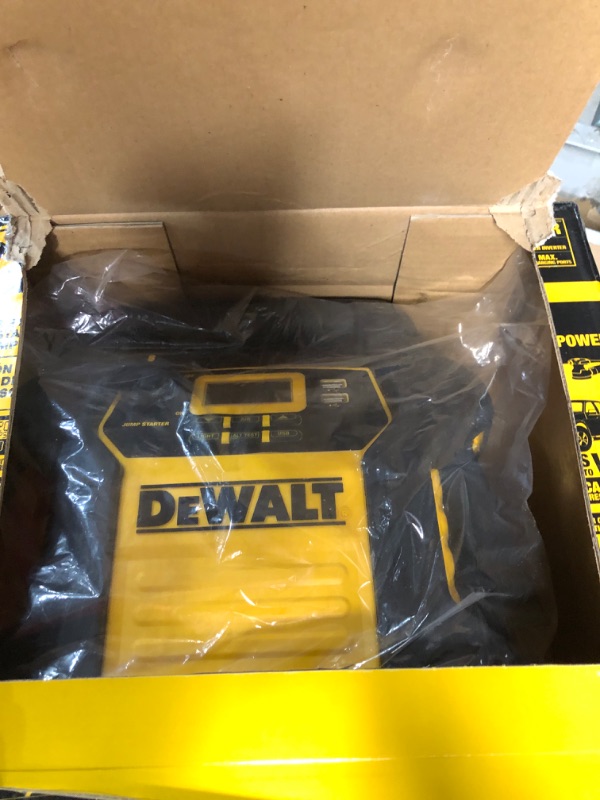 Photo 2 of 
DEWALT DXAEPS14 1600 Peak Battery Amp 12V Automotive Jump Starter/Power Station with 500 Watt AC Power Inverter, 120 PSI Digital Compressor, and USB Power