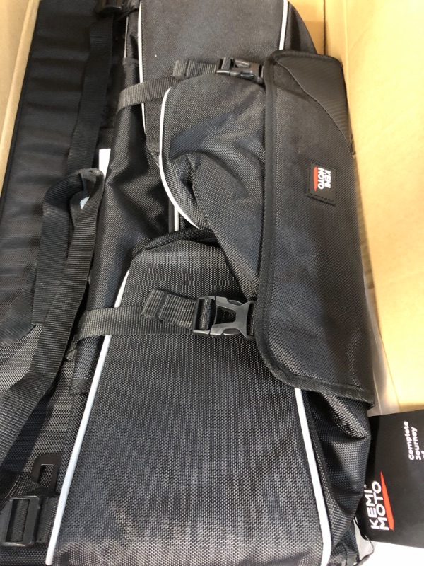 Photo 2 of kemimoto Canvas Motorcycle Saddlebags Soft Throw Over Panniers with Rain Covers Compatible with Sportster Dyna Soft