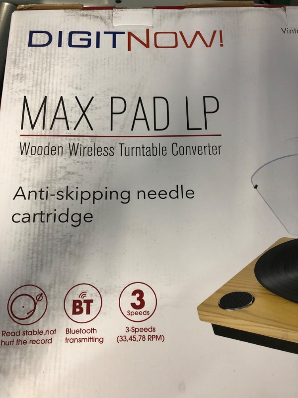 Photo 1 of Max LP Player Vinyl Record Player Bluetooth Turntable with Built-in Bluetooth Receiver &2 Stereo Speaker,3 Speed 3 