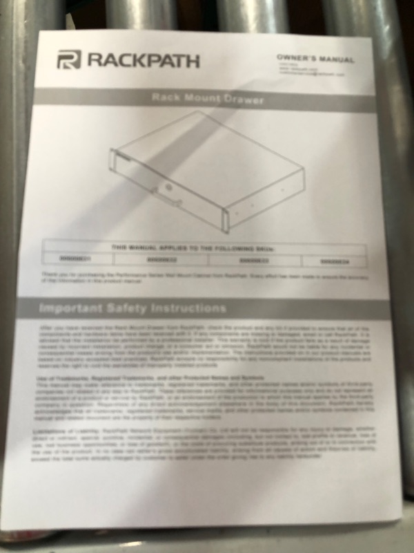 Photo 3 of RackPath 1U Rack Mount Drawer for 19 Inch AV/Network/DJ Equipment Racks or Cabinets with Lock and Key