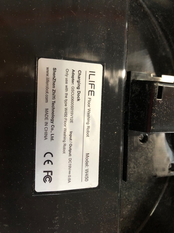 Photo 3 of **SEE NOTES**
ILIFE Shinebot W450 Mopping Robot Cleaner, Wet Scrubbing, Floor Washing, Wi-Fi Connected, Works with Alexa, XL Water Tank, Zig-Zag Cleaning Path, for Hard Floors only.