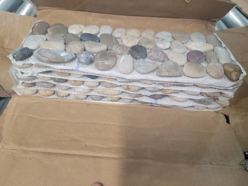 Photo 1 of SUNFACE River Rock Stepping Stones Pavers Outdoor for Garden, Set of 6 (Rectangle)