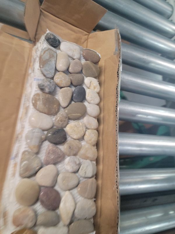 Photo 1 of SUNFACE River Rock Stepping Stones Pavers Outdoor for Garden, Set of 6 (Rectangle)