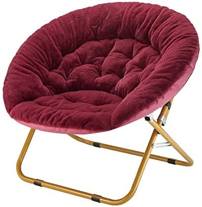 Photo 1 of **SEE NOTES**
Urban Shop Oversized Rabbit Faux Fur Saucer Chair, Wine/Gold
