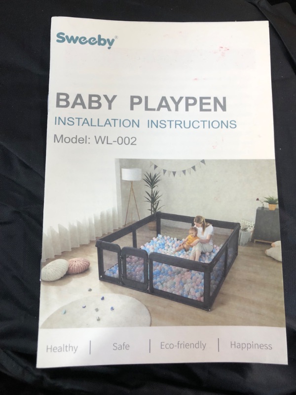 Photo 3 of Baby Playpen, Indoor, Black 79x71x27in Black