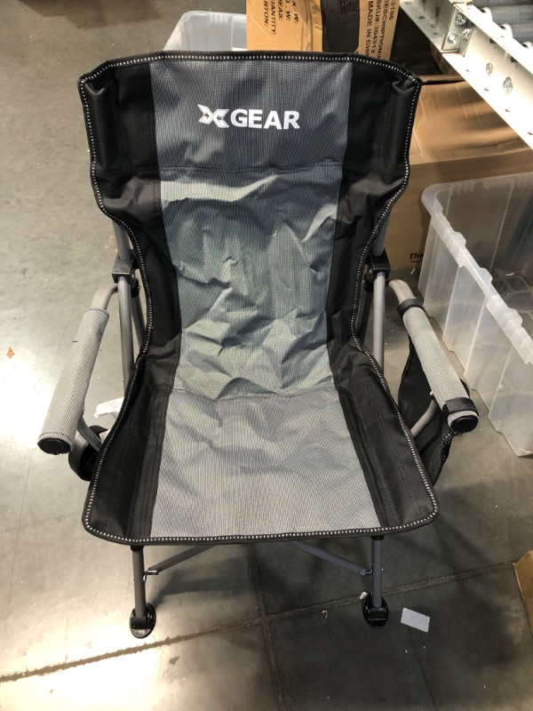 Photo 2 of *APPEARS NEW* XGEAR Camping Chair with Padded Armrest, , Support to 400 lbs(Grey)