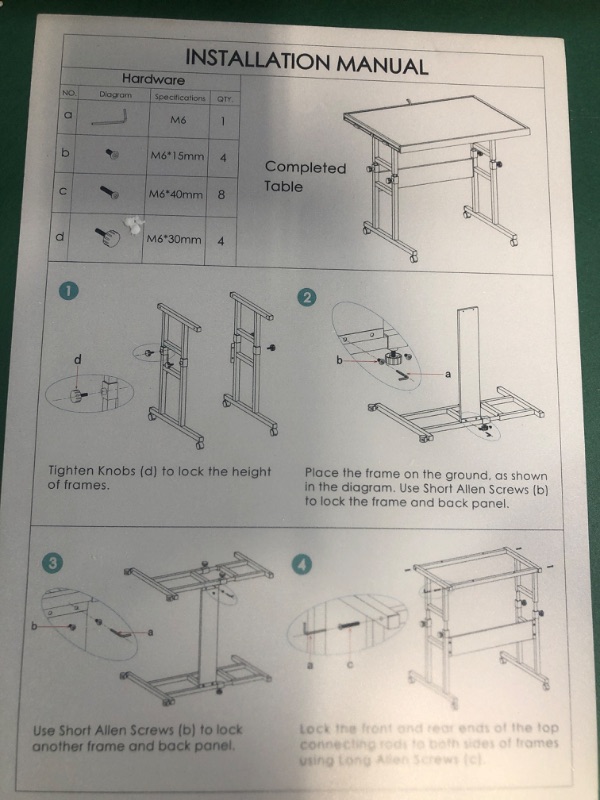 Photo 5 of *GENTLY USED* ALL4JIG Jigsaw Puzzle Tables, Wooden with Legs, Angle Height Adjustable with Roller Wheel, fit 500-2000 Pieces (Puzzle Board not Included)