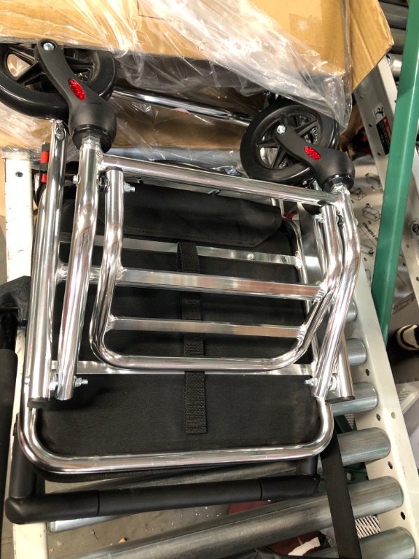 Photo 2 of *GENTLY USED* Lightweight Transport Wheelchair with Adjustable Armrests, Handbrake and Cushions, Portable and Foldable, 220-pound Load-Bearing