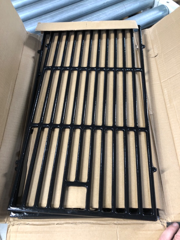 Photo 1 of *APPEAR NEW* Hongso 19 1/4 inch Porcelain Coated Cast Iron Grill Grates Replacement for Brinkmann 810-8502-S, 810-8501-S, Charmglow 720-0234, Jenn-Air 720-0337, 5 Burner Ducane Stainless Gas Grill, PCE223