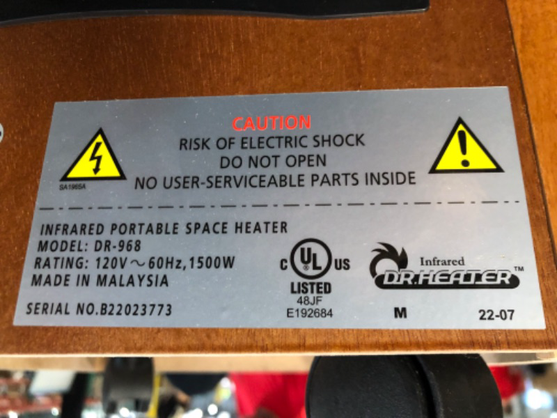 Photo 2 of **SEE NOTES** Dr Infrared Heater Portable Space Heater, 1500-Watt Original Cherry