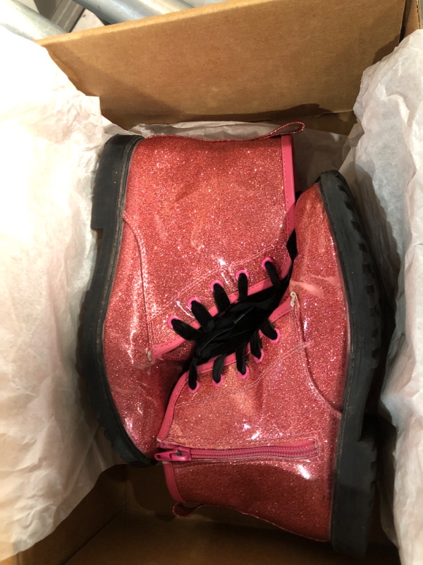 Photo 2 of FITORY Girls Glitter Ankle Boots, Lace Up Waterproof Shoes For Toddlers *SIZE UNKNOWN*