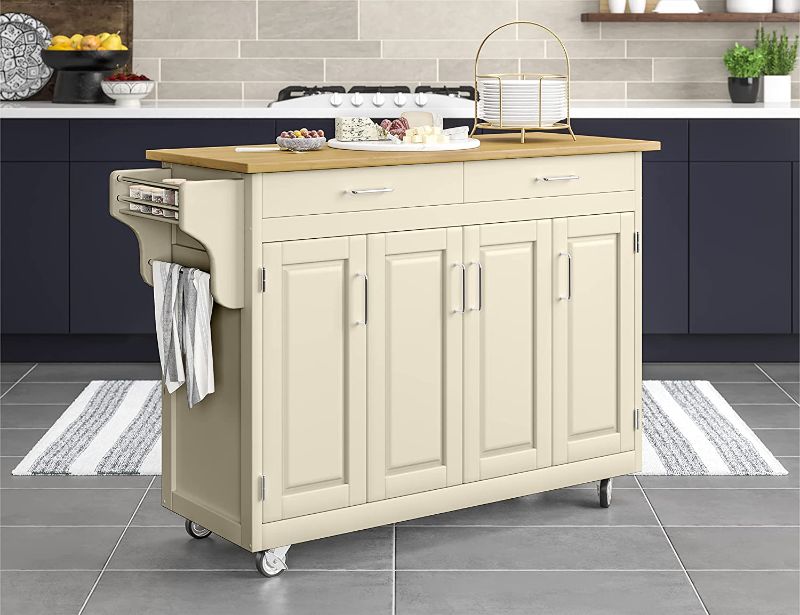 Photo 1 of **FOR PARTS ONLY**  Home Styles Create-a-Cart Wood Top Kitchen Cart, White