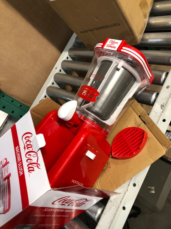 Photo 2 of **PARTS ONLY**
Nostalgia Coca-Cola 32-Ounce Retro Slush Drink Maker Slushie Machine for Home