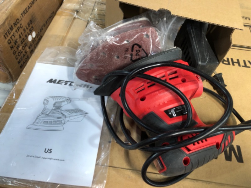 Photo 2 of **USED**Sander, 200W Compact Electric Sander with 20Pcs Sandpapers & 2Pcs Polishing Pads, 14000 RPM, Hand Sanders with Efficient Dust Collection System for Wood,Woodworking,Sanding Works in Home Large