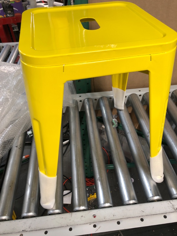 Photo 1 of ***STOCK PHOTO FOR REFERENCE ONLY NO PAIR INDIVIDUAL STOOL***17 INCHES TALL***
Vogue Furniture Direct  High Barstools Backless Yellow Metal Barstool Indoor-Oudoor Counter Height Stool with Square Seat,
