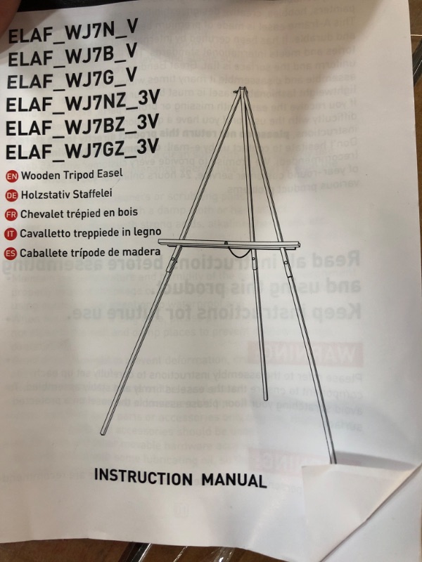 Photo 3 of VISWIN 63" Wooden Tripod Display Easel Stand for Wedding Sign, Poster, A-Frame Artist Easel Floor with Tray for Painting, Canvas,