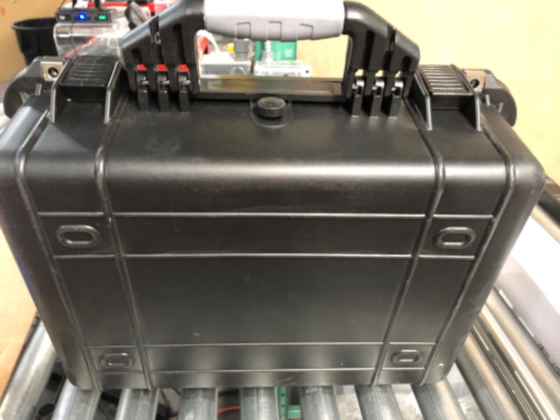 Photo 1 of 17" Black Weatherproof Equipment Case, made of Polypropylene Plastic with Foam Insert, 16.5" X 14" X 7"