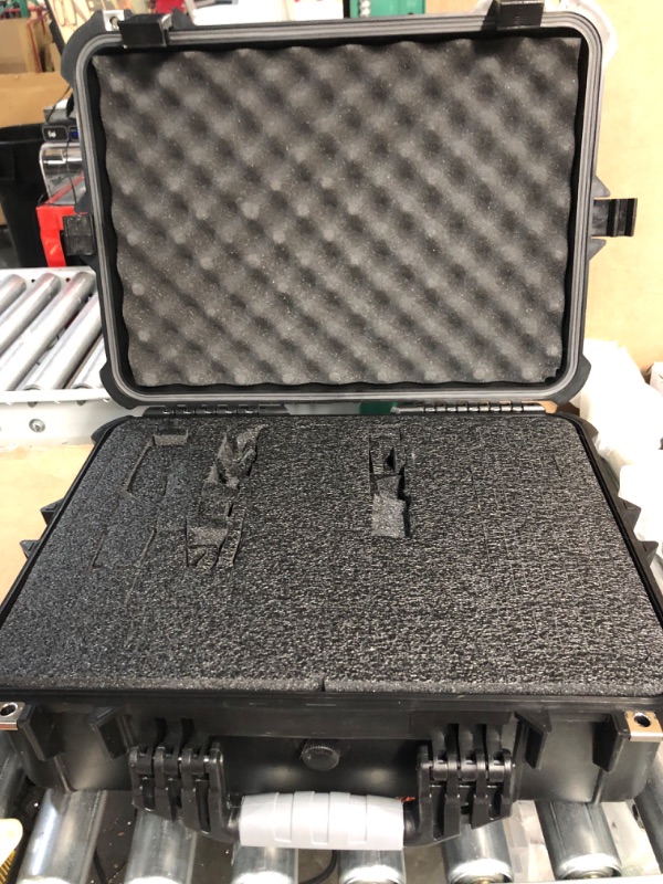 Photo 5 of 17" Black Weatherproof Equipment Case, made of Polypropylene Plastic with Foam Insert, 16.5" X 14" X 7"