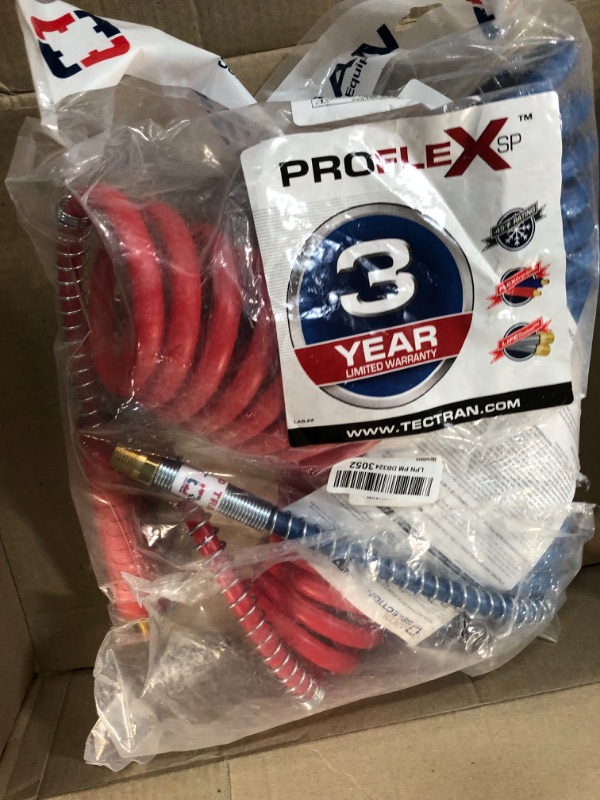 Photo 5 of **FOR PARTS ONLY**  Tectran Proflex-SP™ Lifeline® Kit Airpower Line Wrap Set | Dual-Spring Slide/Tender Bar | Anodized Gladhands | Tractor-Trailer Semi Hook Up Lines | Quick Installation (15' Length)