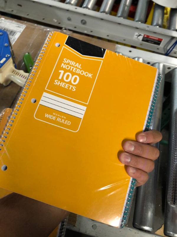 Photo 1 of Amazon Basics Wide Ruled Wirebound Spiral Notebook, 100 Sheet - 5-Pack, Assorted Solid Colors 100-Sheet Notebooks 5-Pack