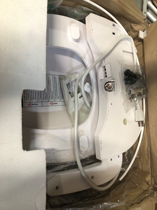 Photo 2 of **FOR PARTS ONLY**  SmartBidet SB-100R Electric Bidet Seat for Elongated Toilets with Remote Control, Stainless Steel Nozzle with Removable Nozzle C