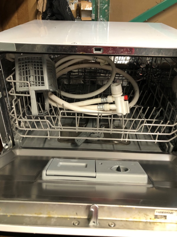 Photo 3 of Farberware Professional FCD06ABBWHA Compact Portable Countertop Dishwasher with 6 Place Settings and Silverware Basket,