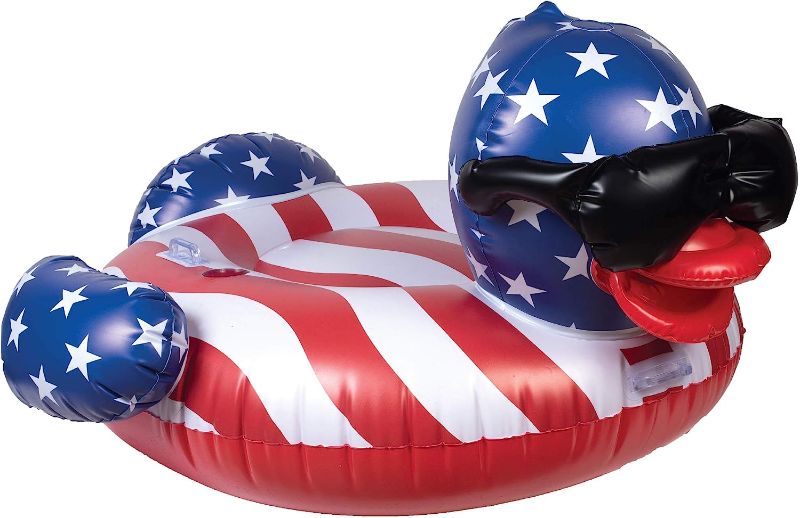Photo 1 of  Derby Duck Stars & Stripes, Large, Holds Up to 250 Pounds Pool Float, 
