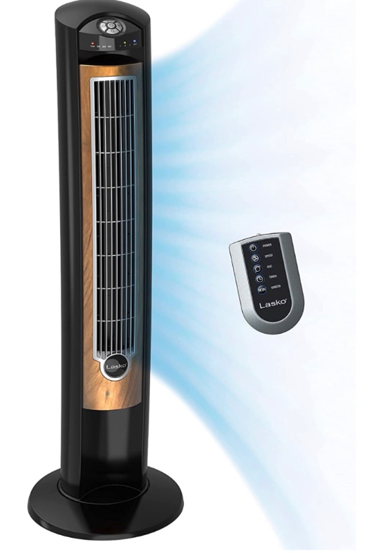 Photo 1 of Lasko Oscillating Tower Fan, Remote Control, Ionizer, 3 Speeds, 