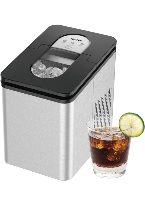 Photo 1 of SOOPYK Ice Makers Countertop | Portable Ice Maker Cube | 27 lbs in 24 hrs | 9 Ice Cubes Per 5-8 Mins | 