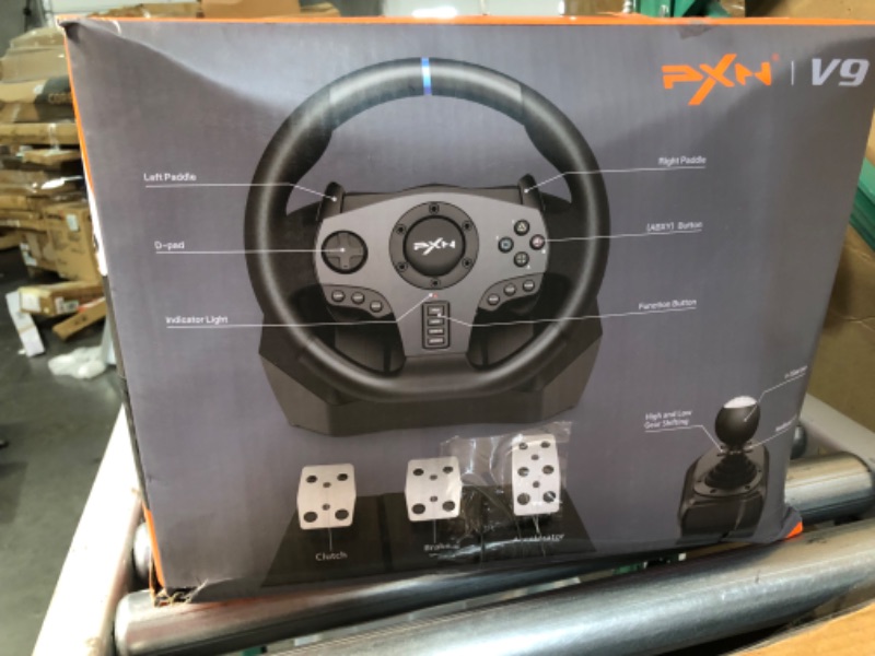 Photo 2 of PXN Gaming Racing Wheel, V9 Xbox Steering Wheel 270/900° Car Simulation with Pedal and Shifter, Paddle Shifters Driving Wheel for PS4, Xbox Series X|S, PS3, PC, Xbox One, Nintendo Switch
